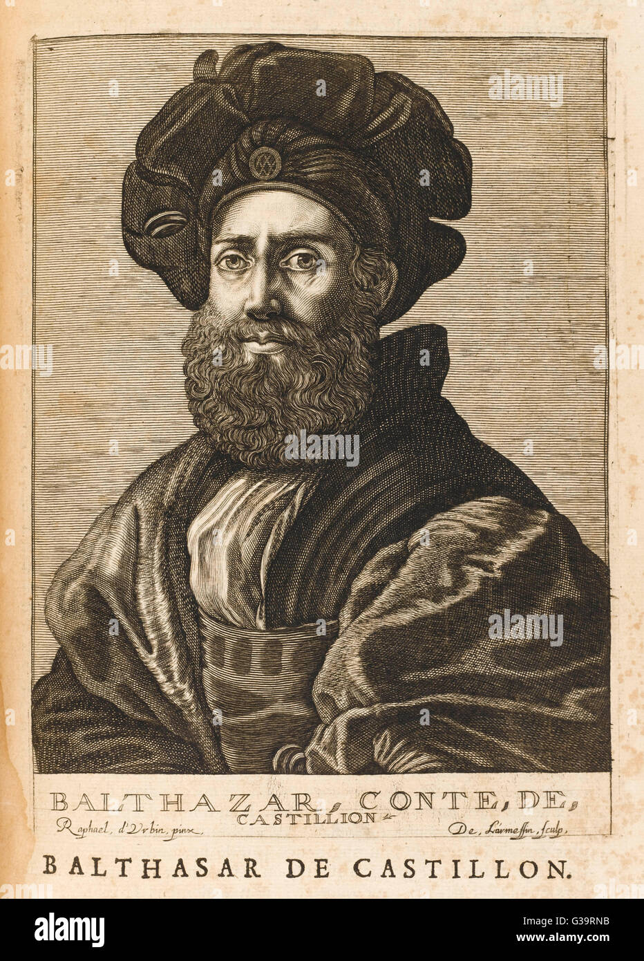 BALDASSARE CASTIGLIONE italienischer Diplomat, Autor von "Il Cortegiano' (The Höfling) Datum: 1478-1529 Stockfoto