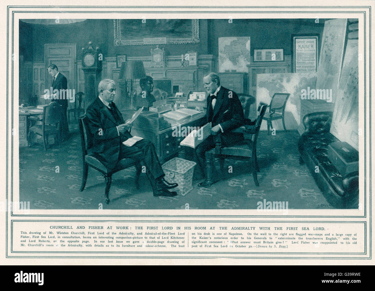 Winston Churchill mit Lord Fisher Stockfoto