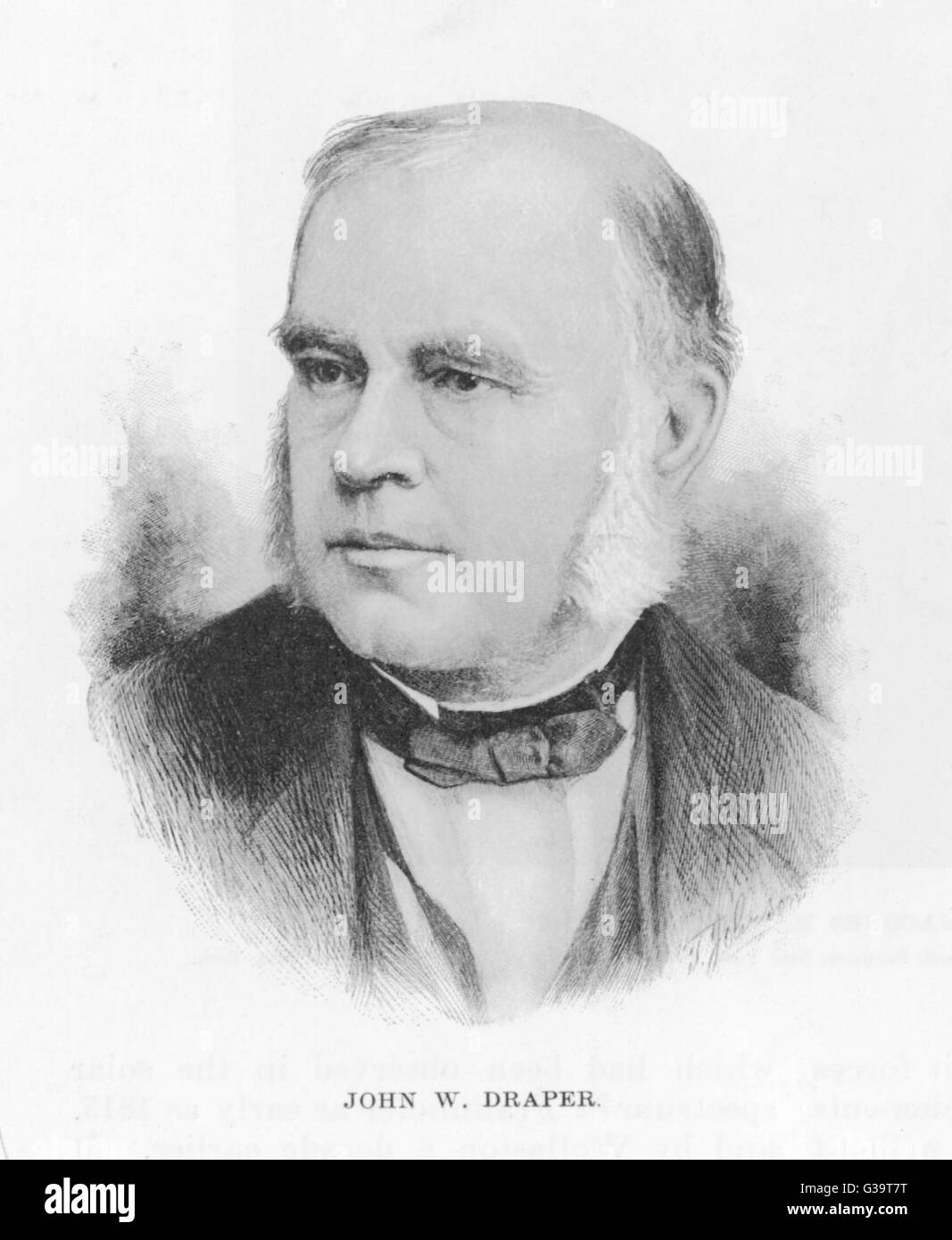 JOHN WILLIAM DRAPER amerikanischer Wissenschaftler und Autor, geboren in England Datum: 1811-1882 Stockfoto