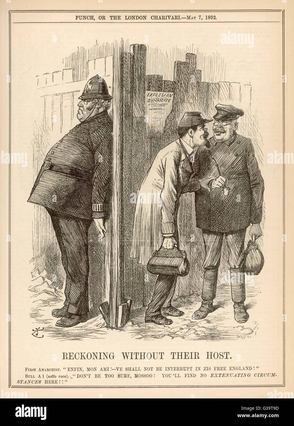 Cartoon, Reckoning Without Their Host (Anarchismus) Stockfoto Cartoon, Reckoning Without Their Host (Anarchismus) Stockfoto