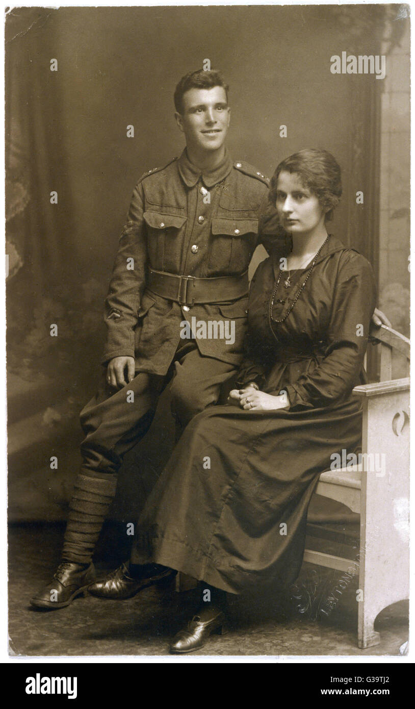 WW1/SOLDAT UND SEINE FRAU Stockfoto