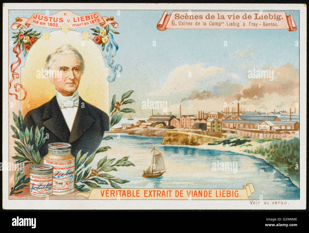 JUSTUS VON LIEBIG deutsche Wissenschaftler und seine Fabriken in Fray-Bentos, Uruguay Datum: 1803-1873 Stockfoto