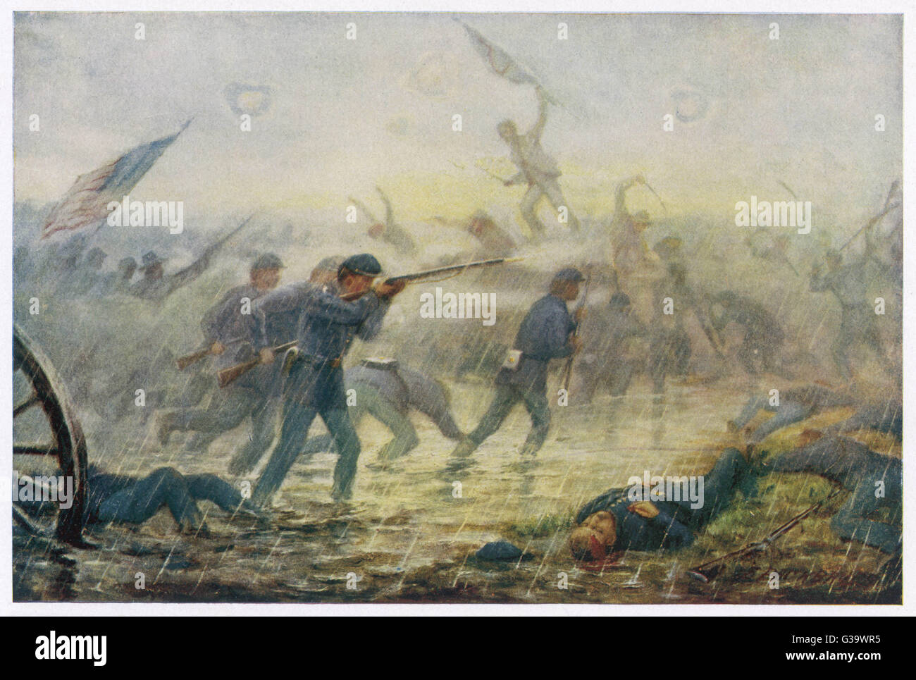 Eine Fortsetzung der Schlacht in der Wilderness, die Konföderierten unter General Lee Grant angegriffen.  Beide Armeen in ihren ursprünglichen Positionen mit schweren Verlusten endete.     Datum: 10.-12. Mai 1864 Stockfoto