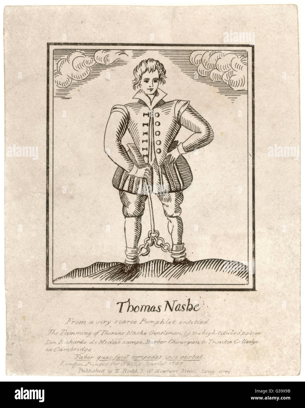 THOMAS NASHE englische Pamphletisten und Dramatiker Datum: 1567-1601 Stockfoto