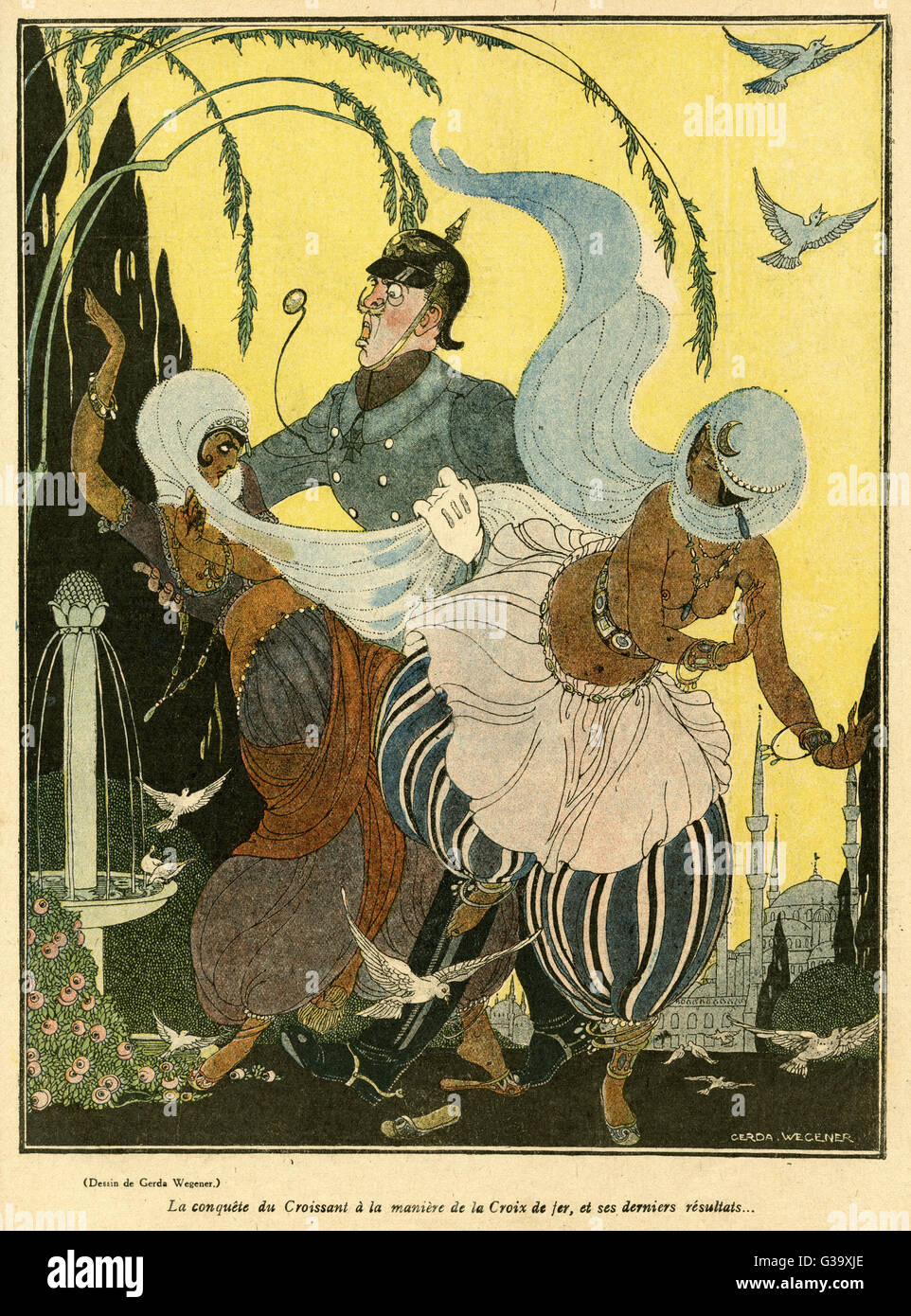 Cartoon, Beziehungen Deutschlands zum Nahen Osten, WW1 Stockfoto