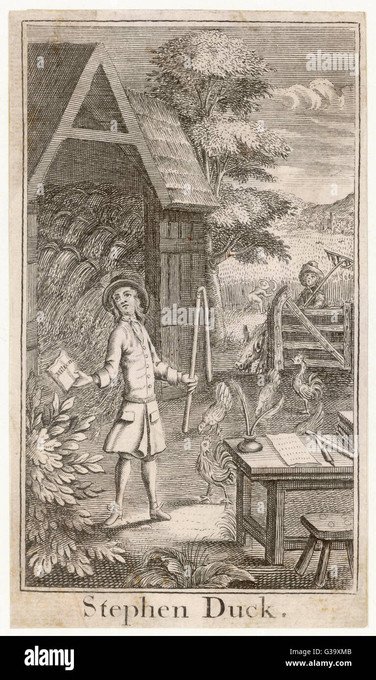 STEPHEN DUCK Dichter, Bauernhof Arbeiter, Yeoman Of The Guard, göttlich, Selbstmord Datum: 1705-1756 Stockfoto