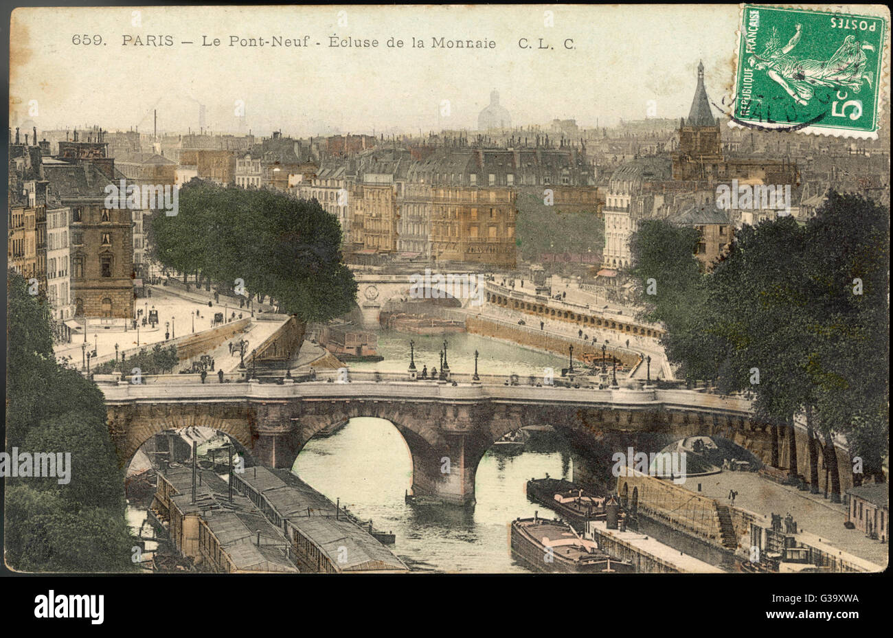 Paris - Seine - Pont Neuf Stockfoto