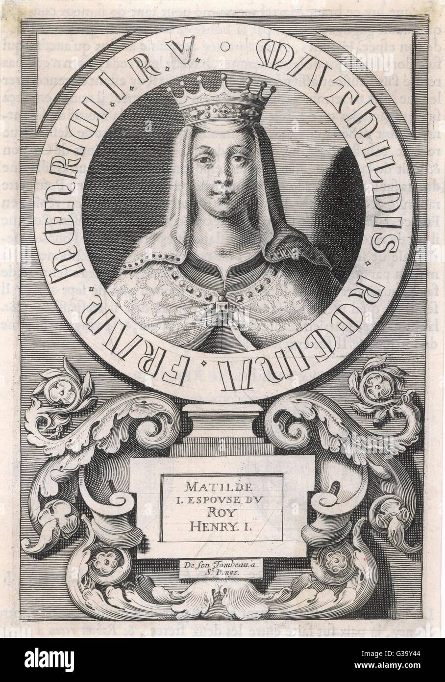 MATILDA (MAUD) von Schottland Tochter von Malcolm III von Schottland; 1. Frau (1100 m) von Heinrich i. von England. Sie änderte ihr name von Edith Matilda nach Ehe mit König Heinrich ich die Norman zu beschwichtigen Barone.     Datum: 1080-1118 Stockfoto