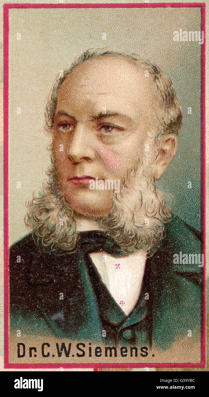 KARL WILHELM SIEMENS später SIR CHARLES WILLIAM Deutsch-Englisch-Elektro-Ingenieur und industrieller Datum: 1823-1883 Stockfoto