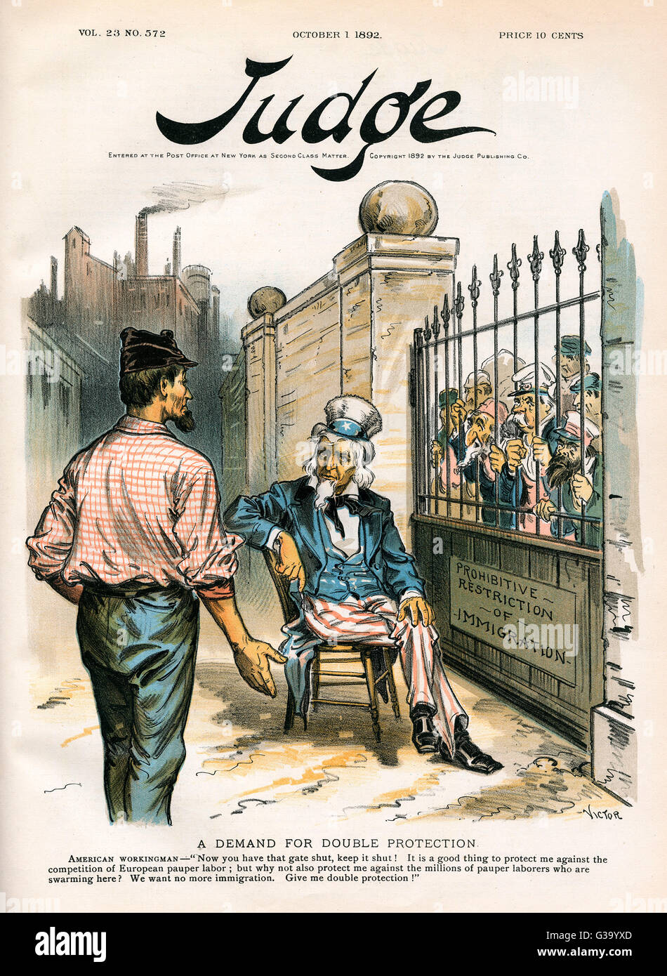 USA UND ARMSELIGE ARBEITER/1892 Stockfoto