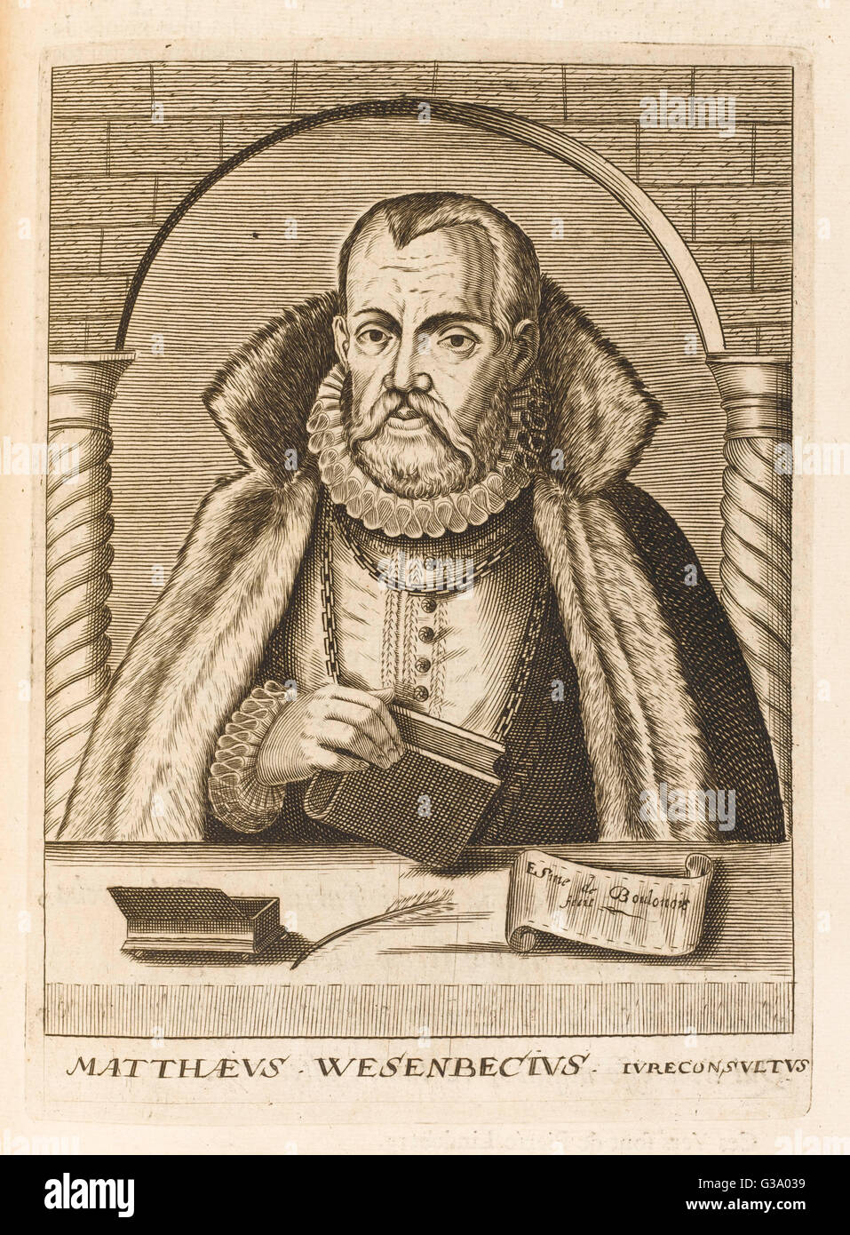 MATTHAEUS VAN WESENBEKE niederländischer Jurist Datum: 1531-1586 Stockfoto