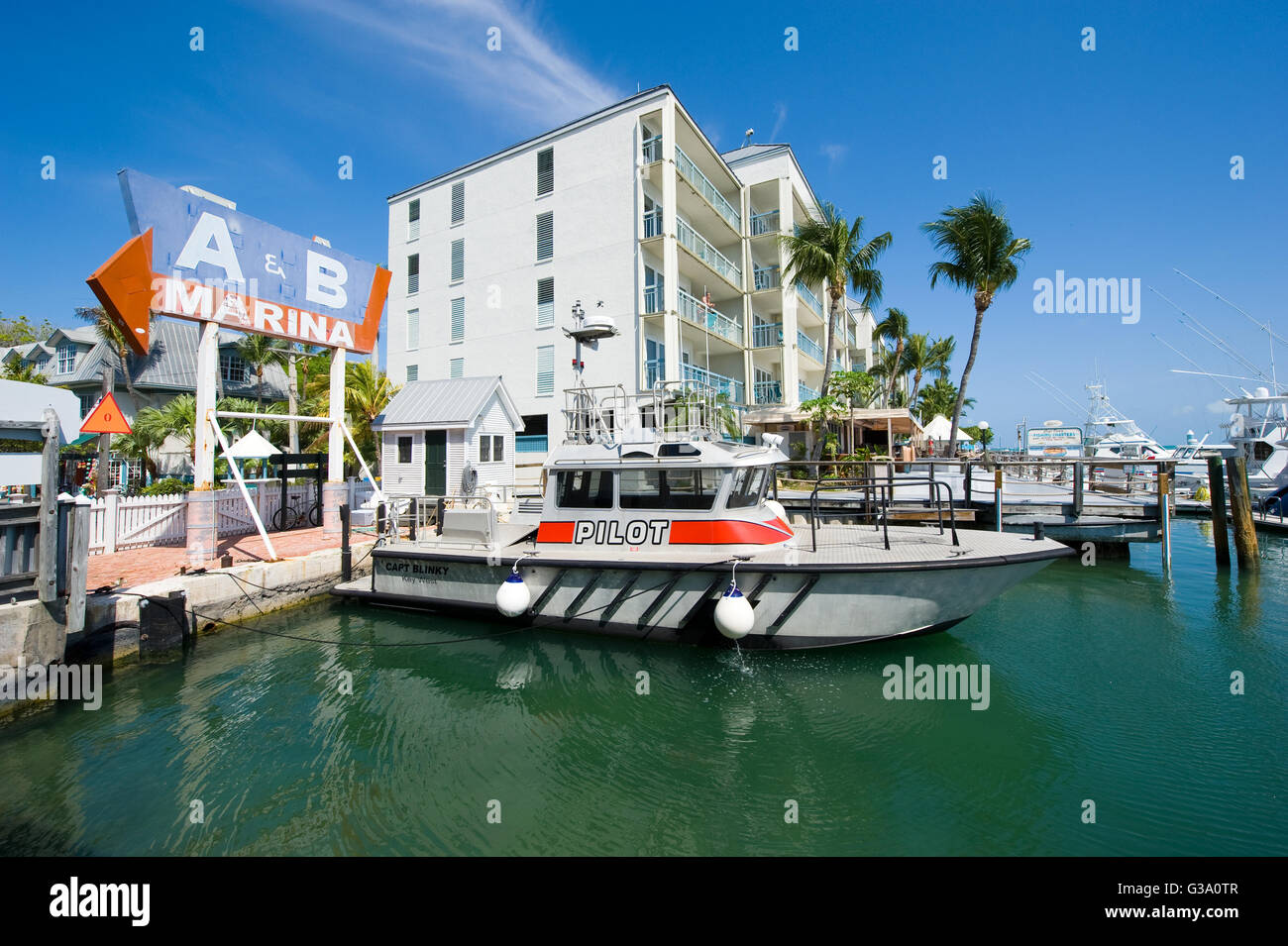 KEY WEST, FLORIDA, USA - 2. Mai 2016: Boote in den Hafen von Key West in Florida Stockfoto