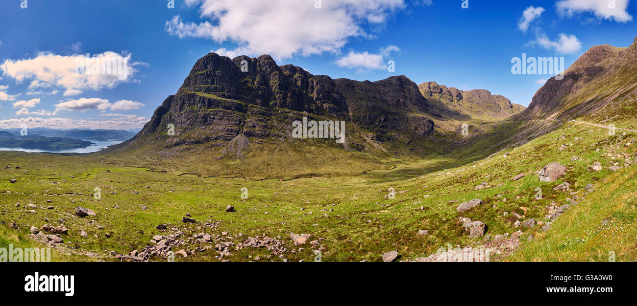 Der Weg zum Bealach Na Ba.  Applecross Halbinsel, Ross und Cromarty, Schottland. Stockfoto
