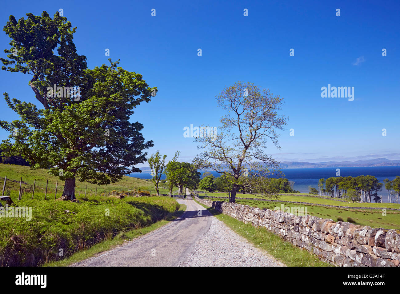 Straße zum Applecross von Bealach Na Ba. Applecross Halbinsel, Ross und Cromarty, Schottland. Stockfoto