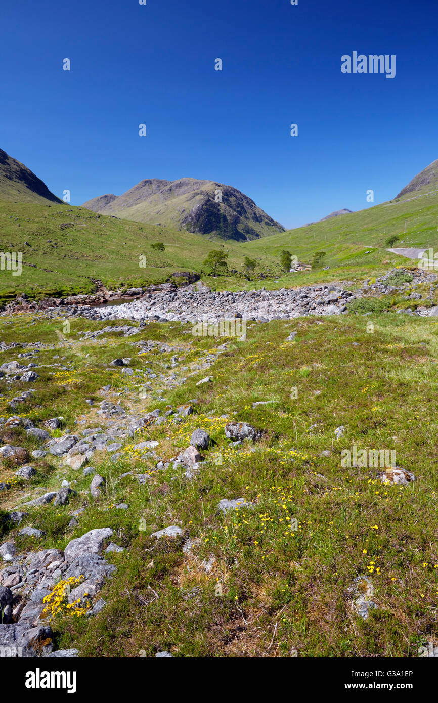 Fluß Etive in Glen Etive. Argyllshire, Schottland. Stockfoto