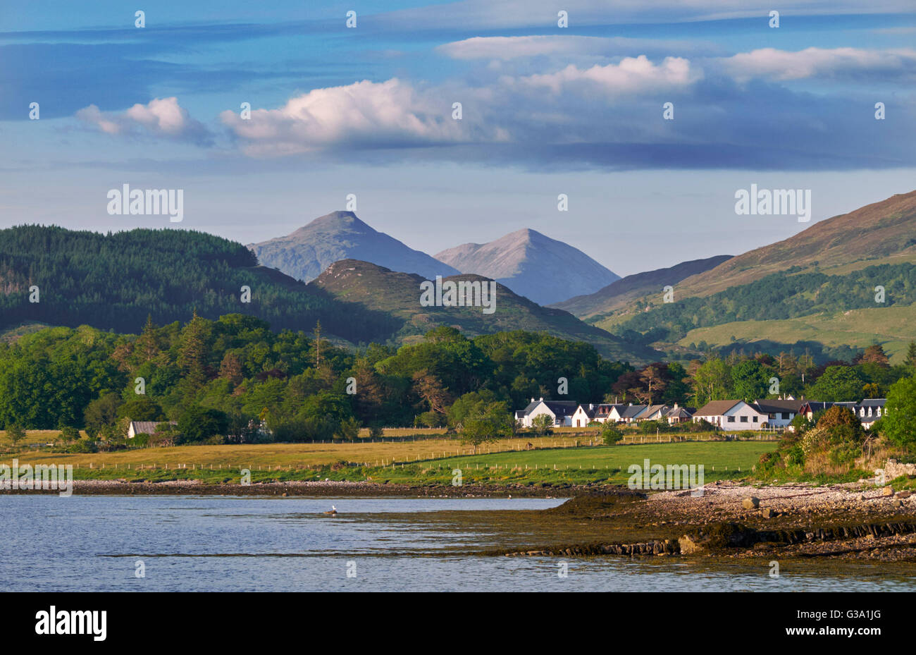 Loch Linnhe bei Port Appin. Highland, Argyllshire, Schottland. Stockfoto