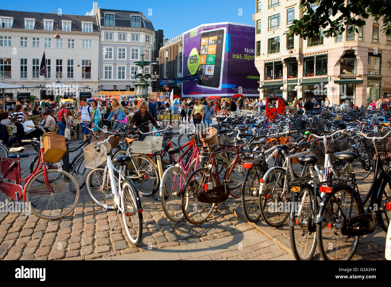 Amagertorv Platz in Kopenhagen Stockfoto