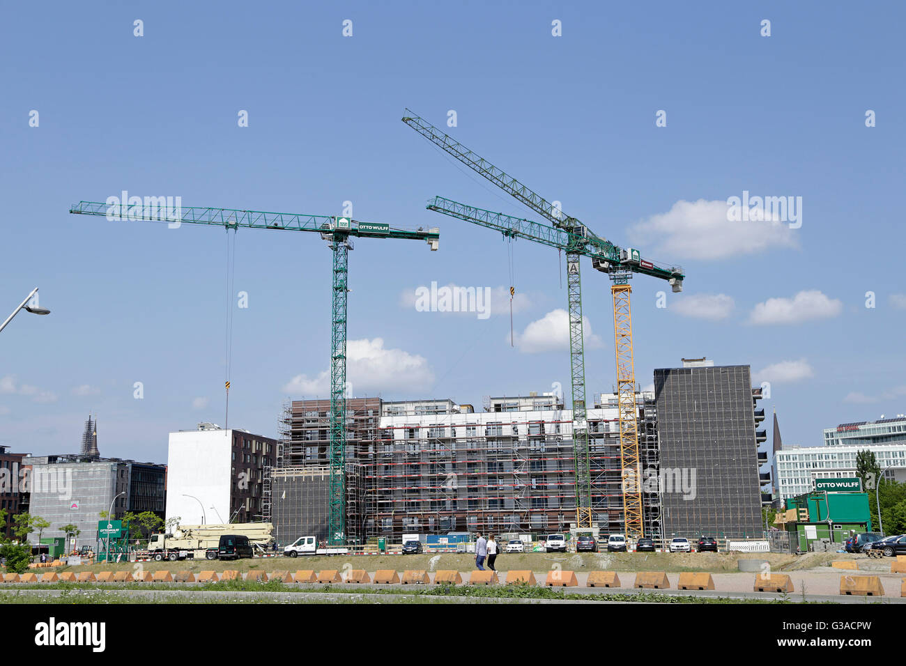 Aufbau der Website, HafenCity, Hamburg, Deutschland Stockfoto