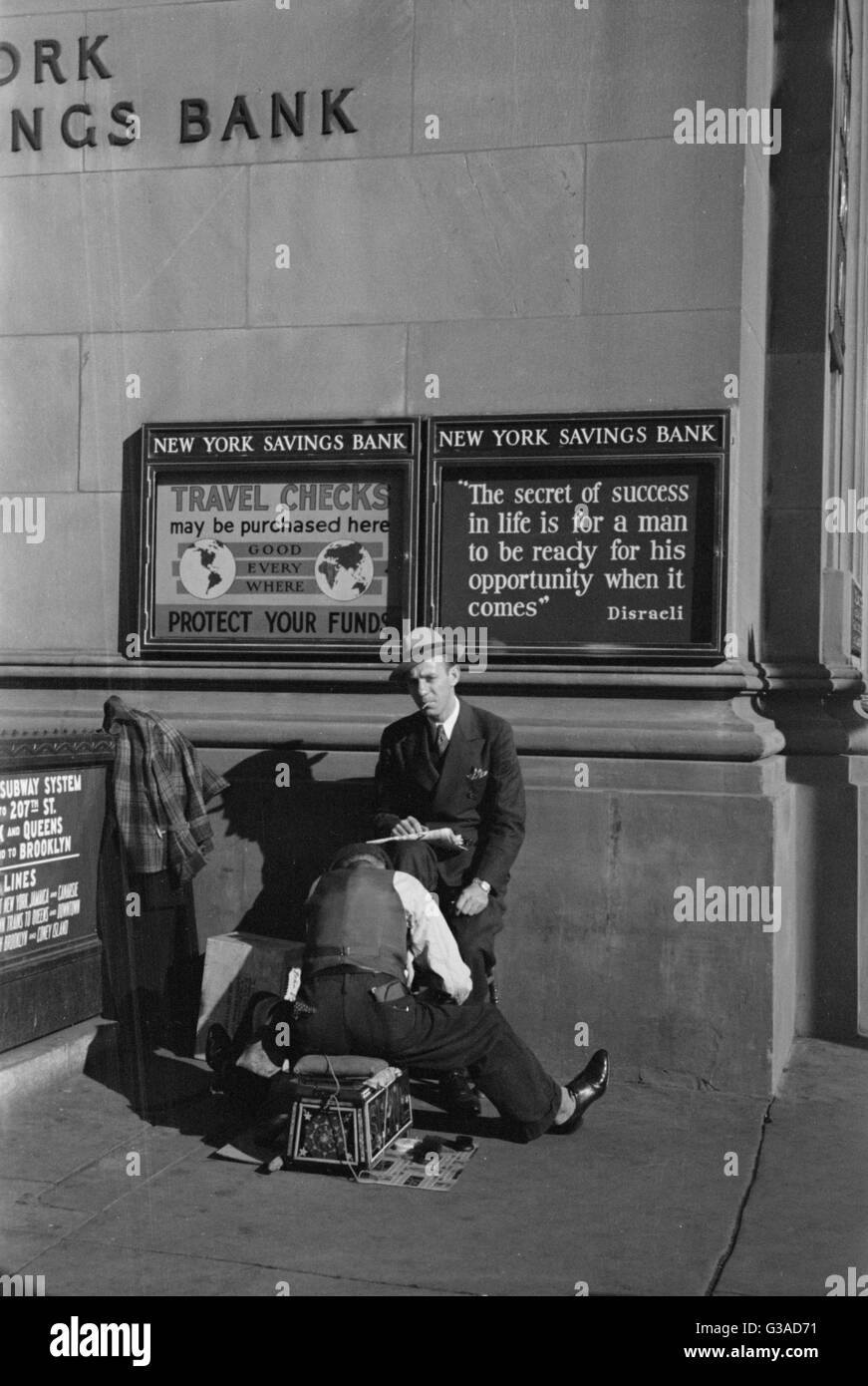 Bootblack, 14. Straße und Eighth Avenue, New York, Ne Stockfoto