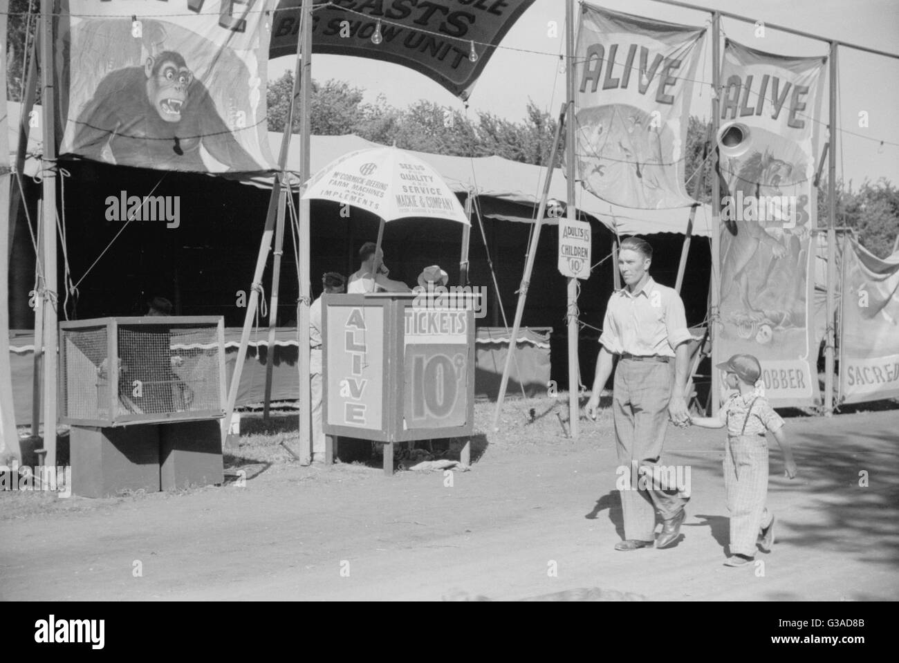 Show auf Midway, Central Iowa 4-H Club Fair, Marshalltown, IO Stockfoto