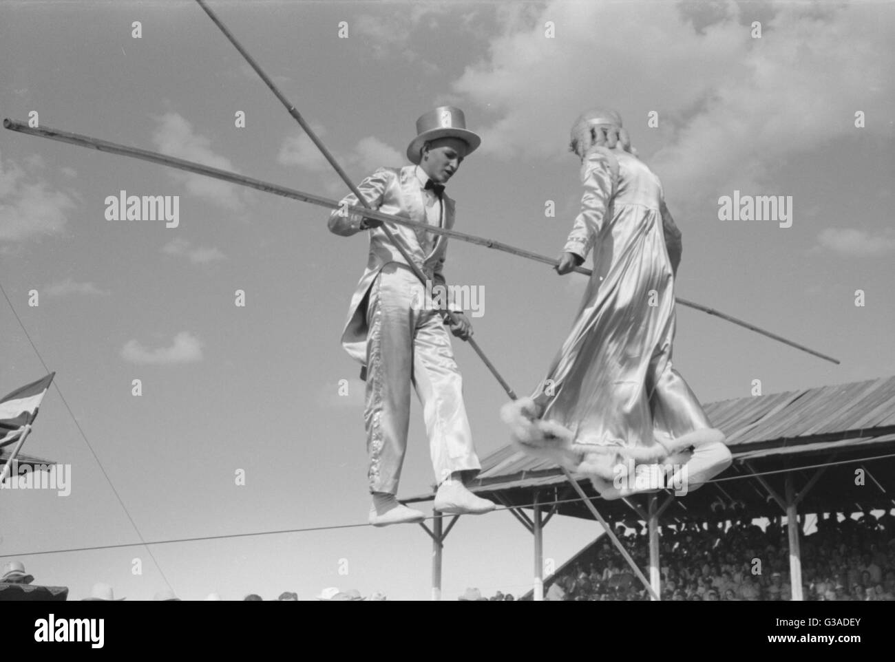 Tailtrope-Darsteller auf der 4-H Club Fair, Cimarron, Kansas Stockfoto