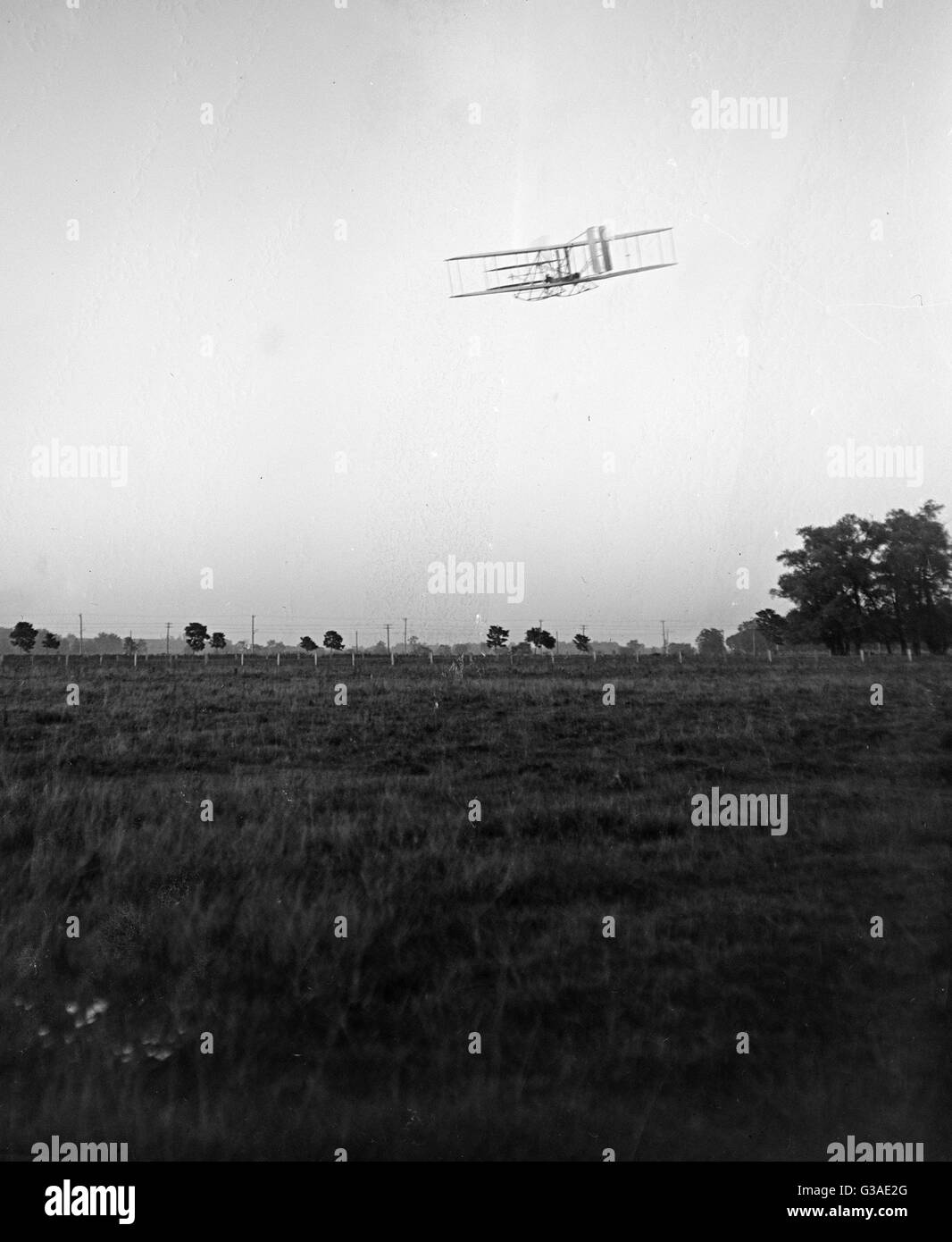 Rückansicht von Flug 46, Orville nach links; Huffman Stockfoto