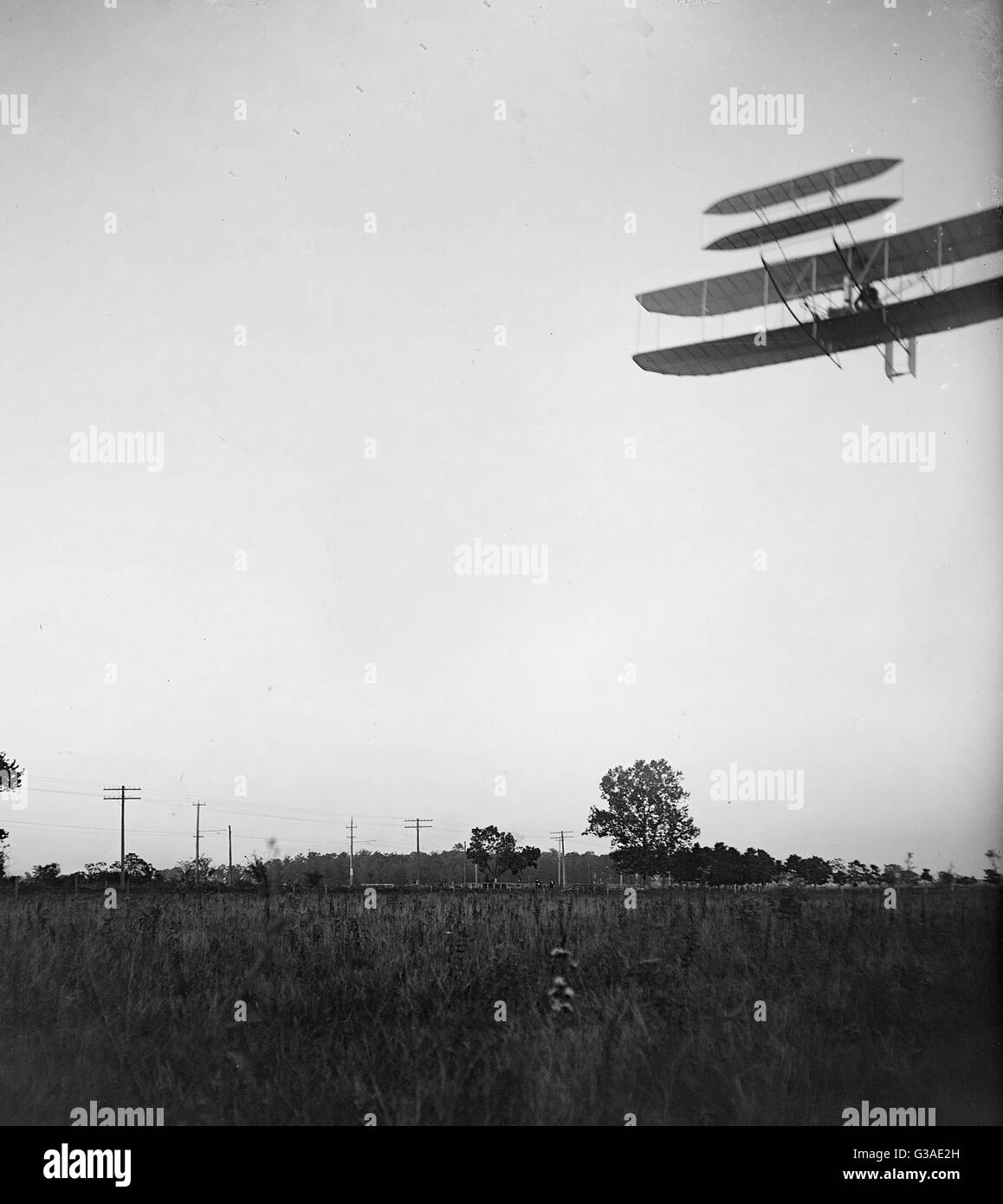 Linke Vorderansicht von Flug 46, Orville nach links, i Stockfoto