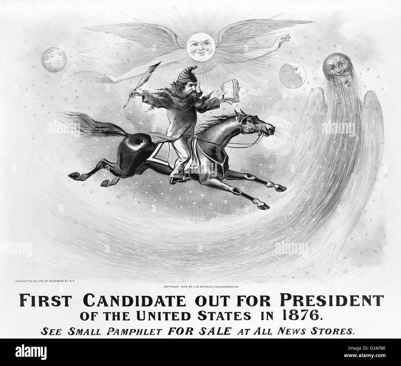 Erste Kandidaten heraus für Präsident der Vereinigten Staaten im Jahre 1876. Datum, 1875. Stockfoto