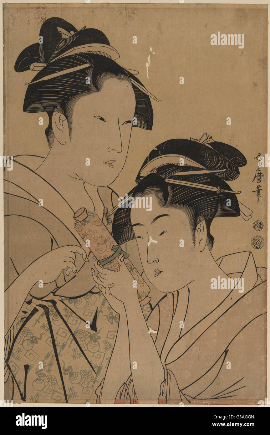Osen von Kagiya und Ohisa von Takashima Stockfoto