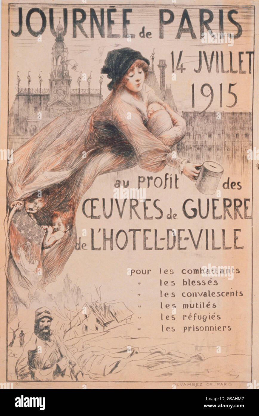 Journee de Paris. 14 Juillet 1915 au Profit des oeuvres de g Stockfoto