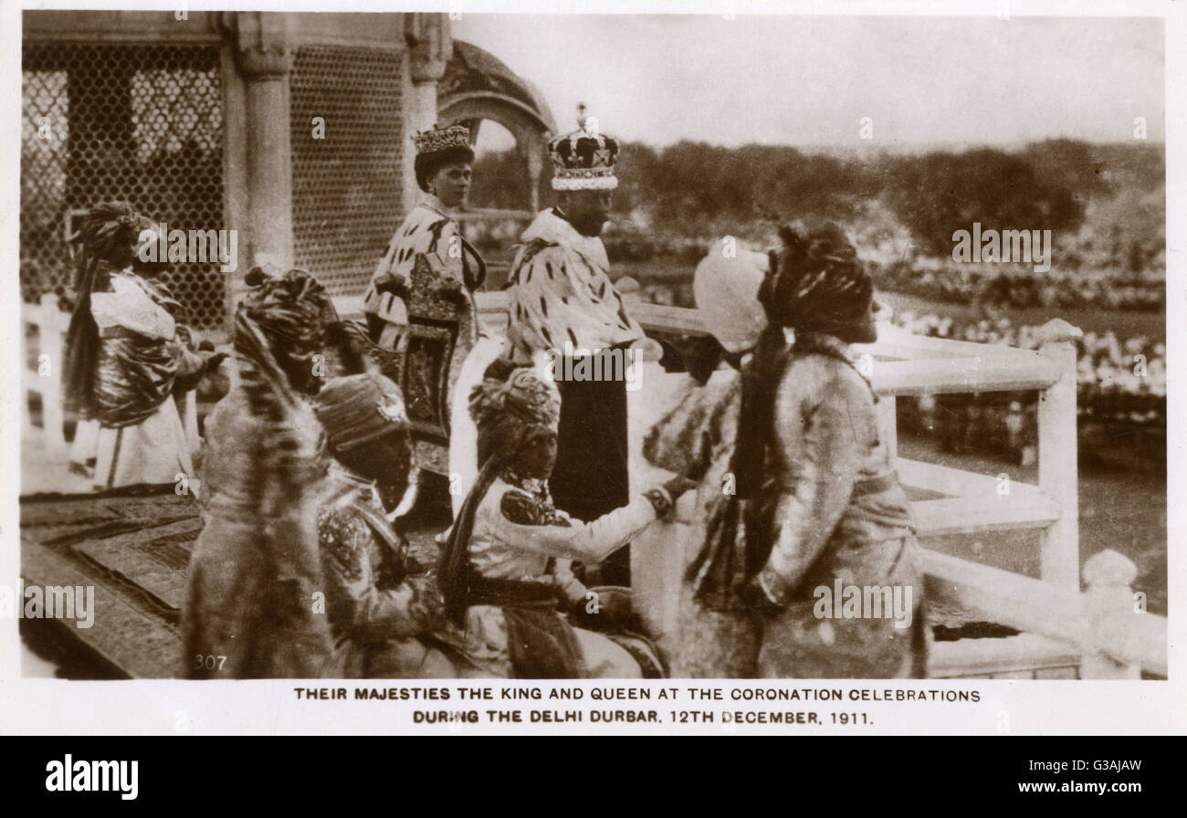Delhi Durbar - King George V und Queen Mary Stockfoto