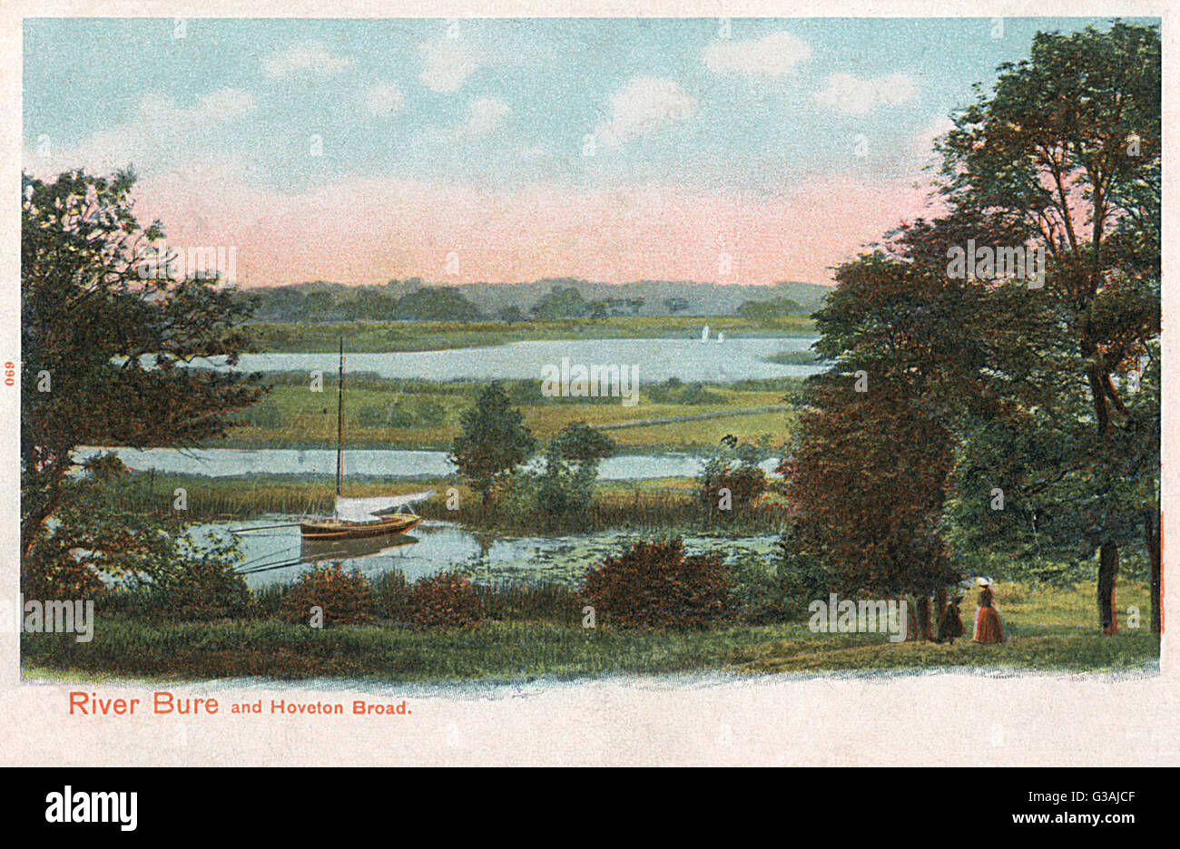 Hoveton Broad und die River Bure, Norfolk, England Stockfoto