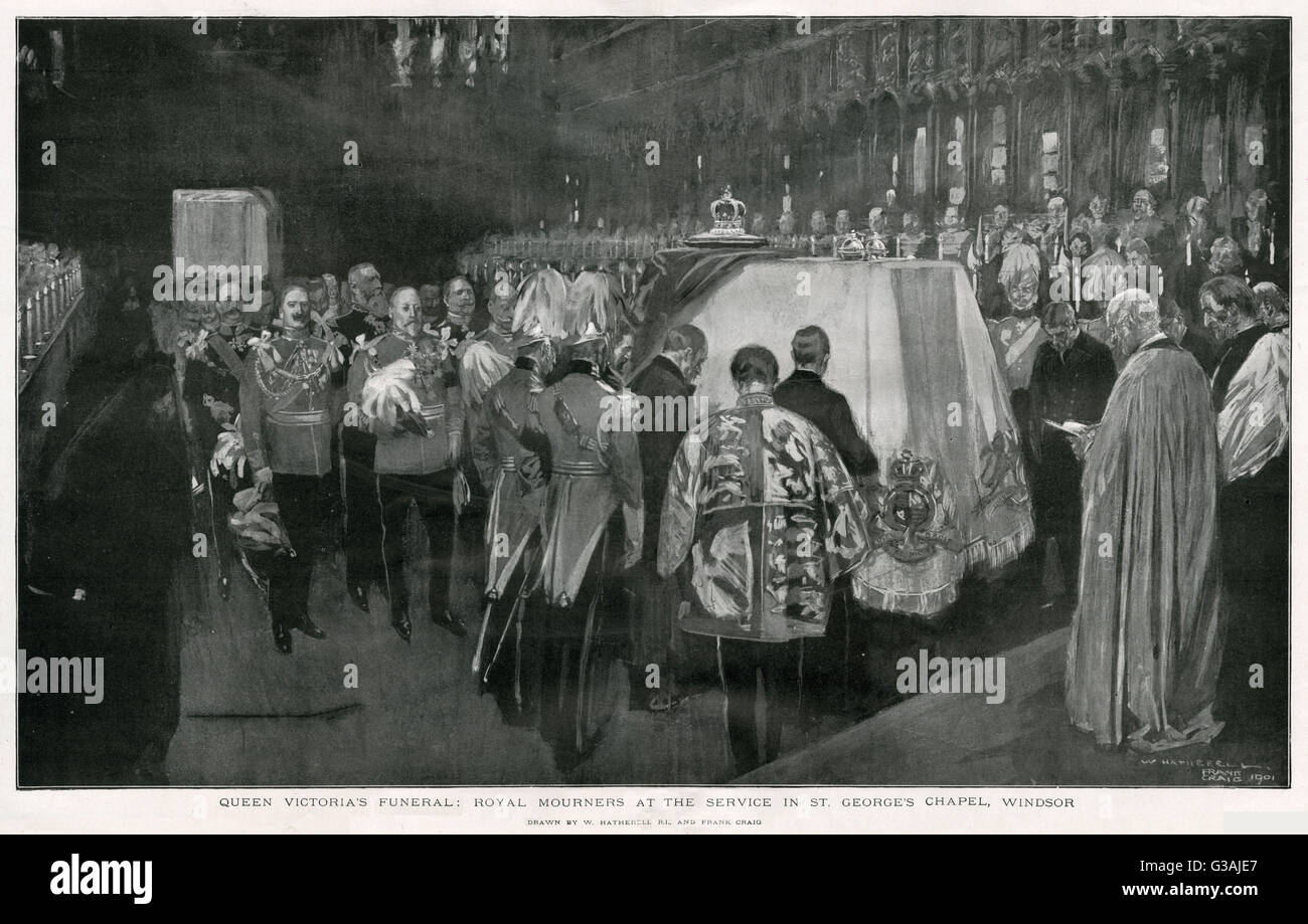 Queen Victorias Beerdigung in der St. George's Chapel, Windsor Stockfoto