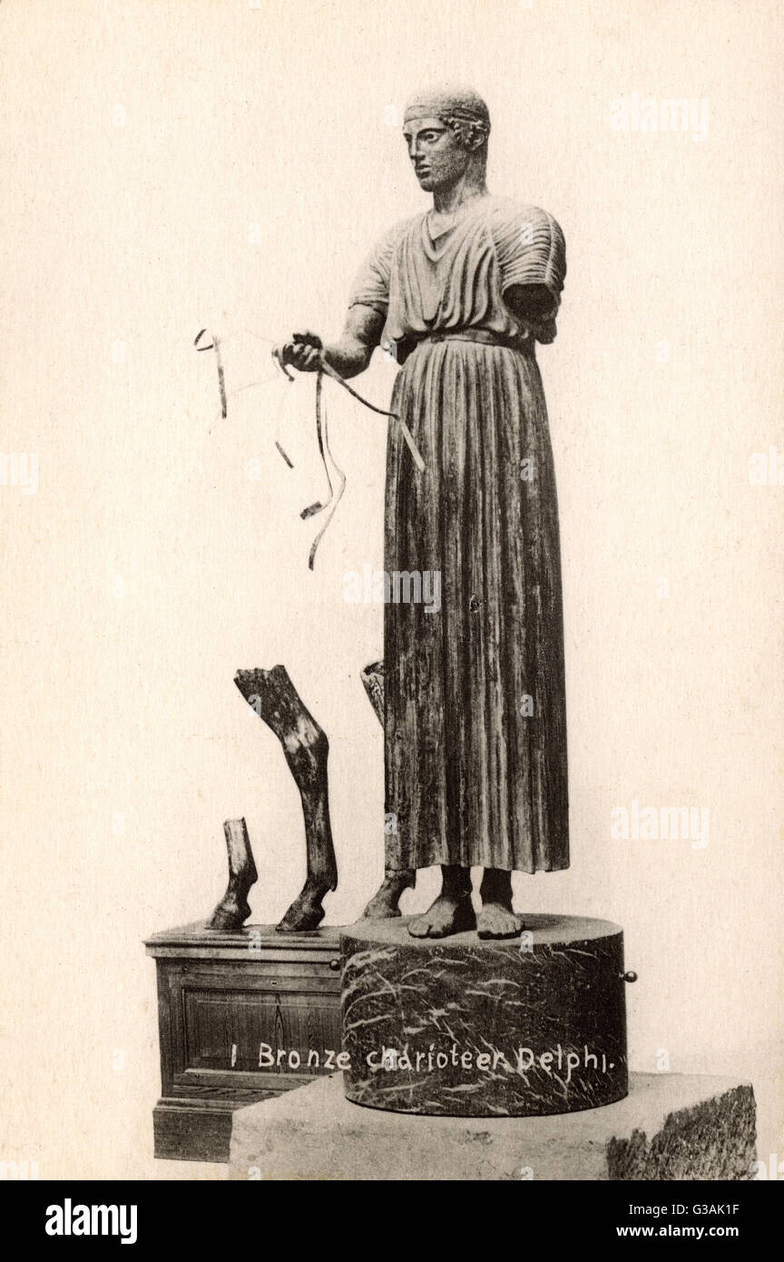 The Charioteer - Klassische griechische Kunst - Delphi Stockfoto