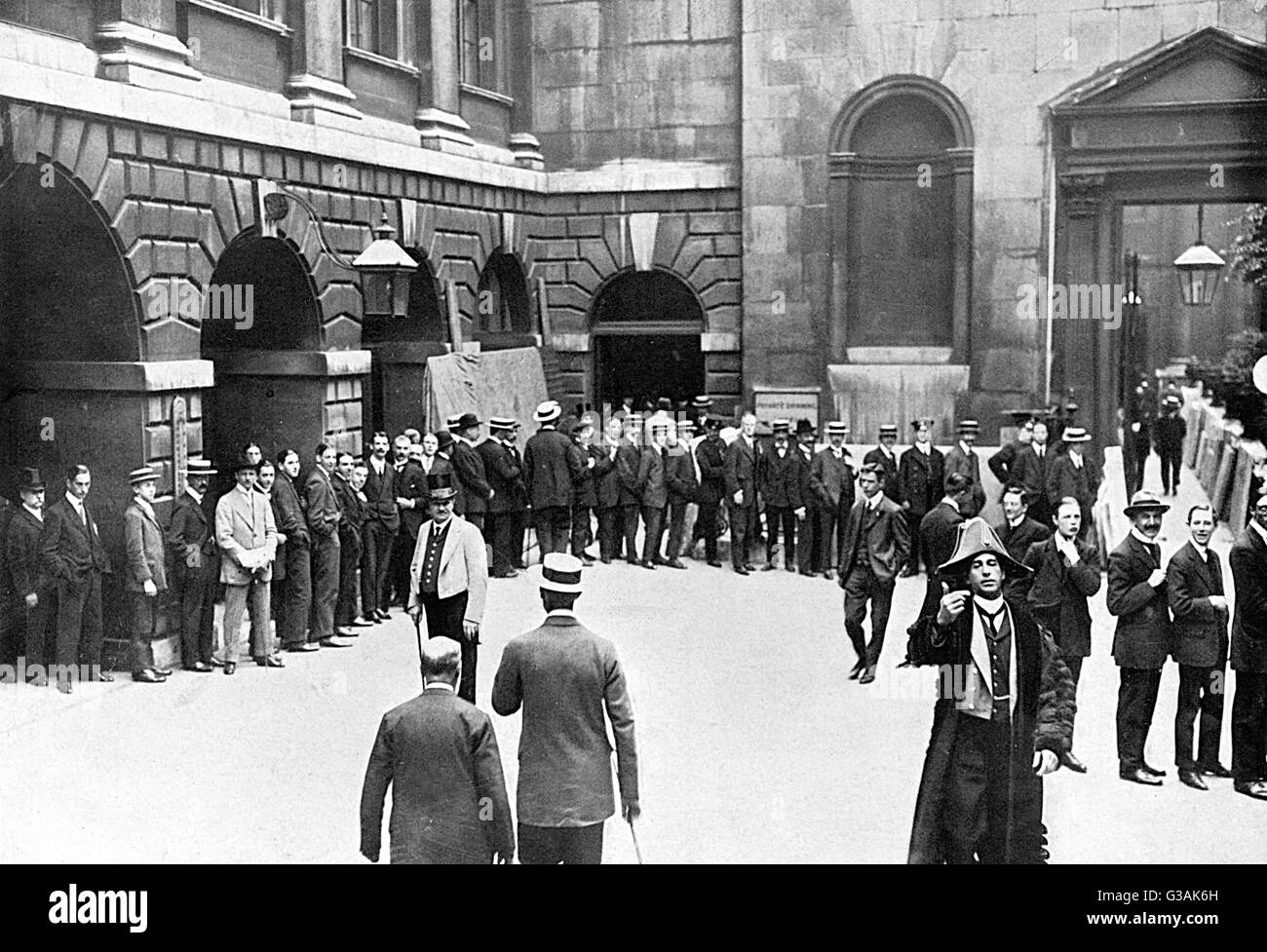 Die Bank von England zu Beginn des Ersten Weltkriegs Stockfoto