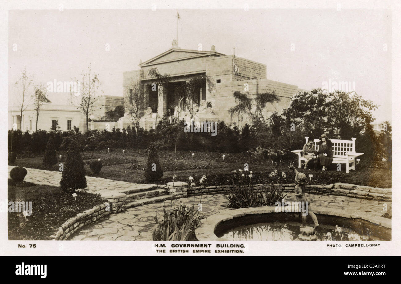 H.M Regierungsgebäude - British Empire Exhibition, Wembley Park, London.     Datum: 1924 Stockfoto