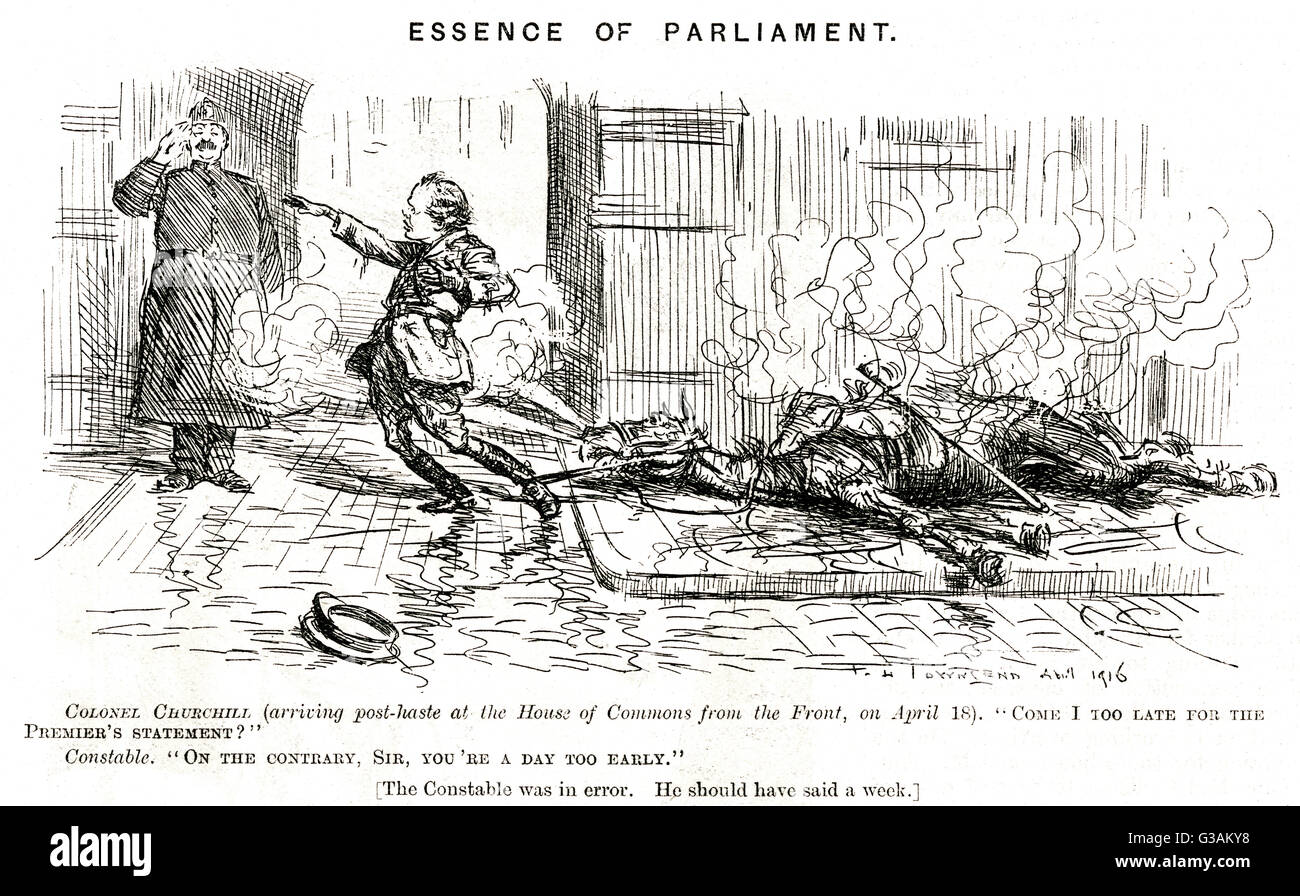 Cartoon, Essenz des Parlaments (Winston Churchill) Stockfoto