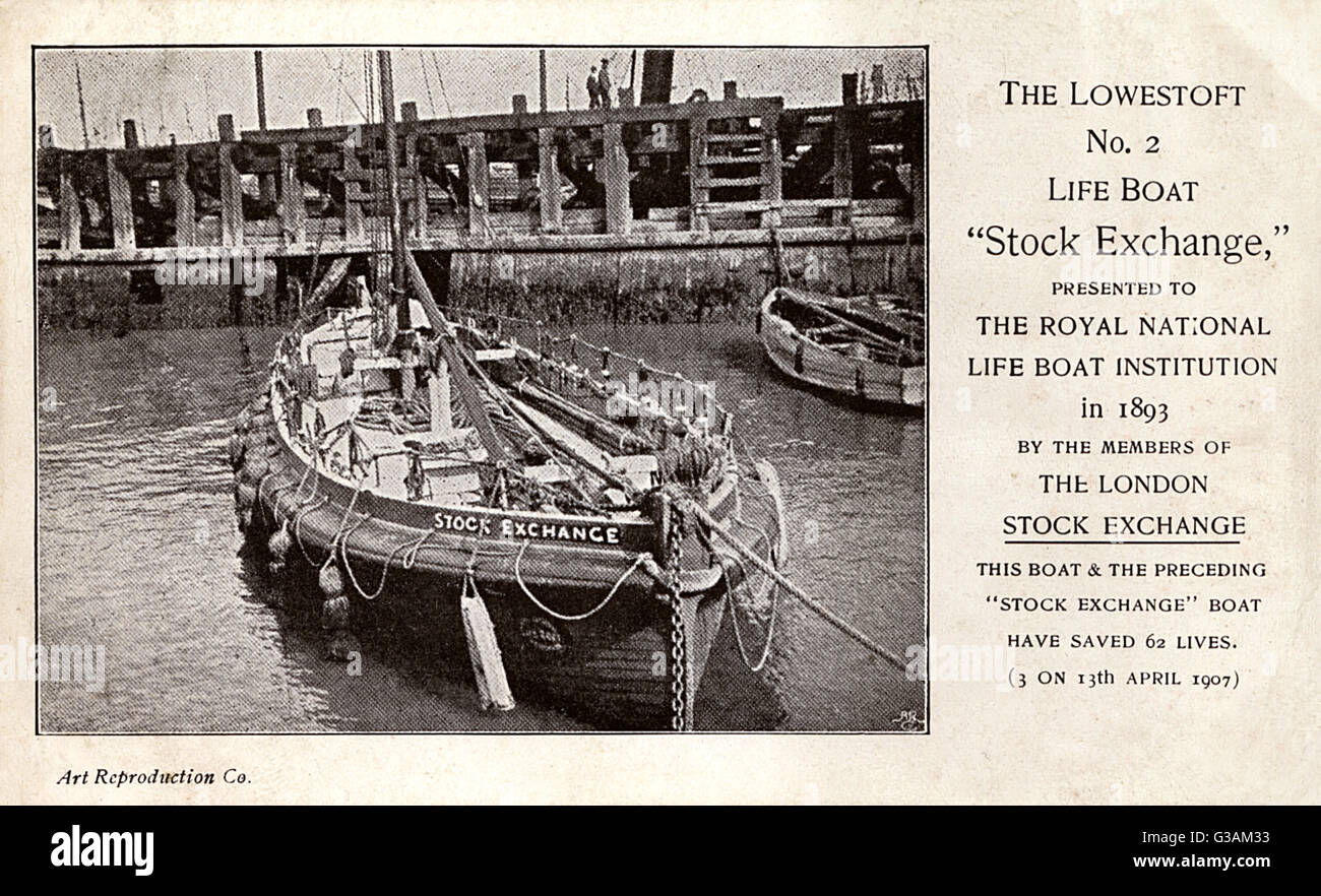 Lowestoft Nr. 2 Rettungsboot „Börse“ Stockfoto