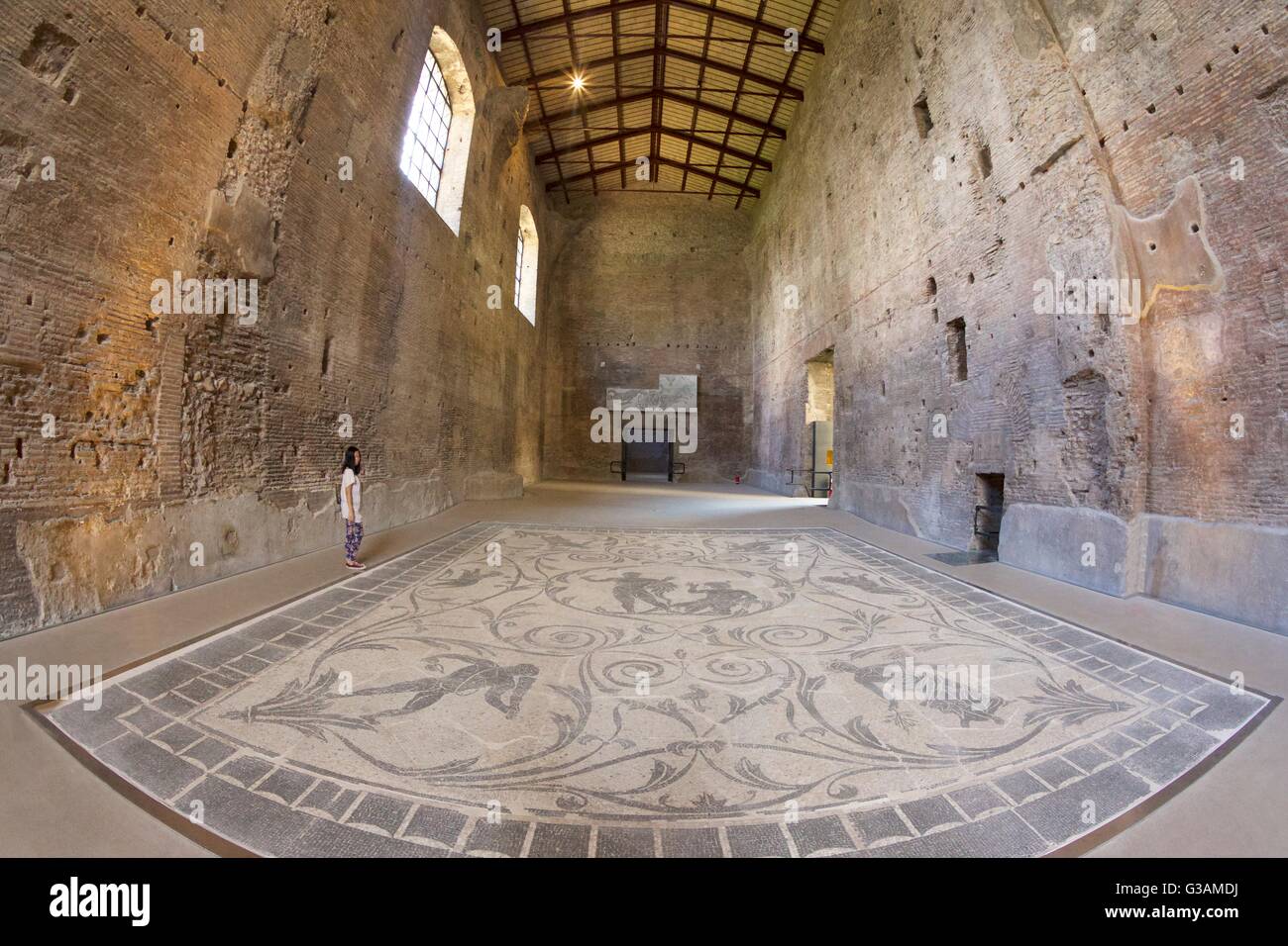 Hercules-Mosaik, Thermen des Diokletian, National Museum in Rom, Italien Stockfoto