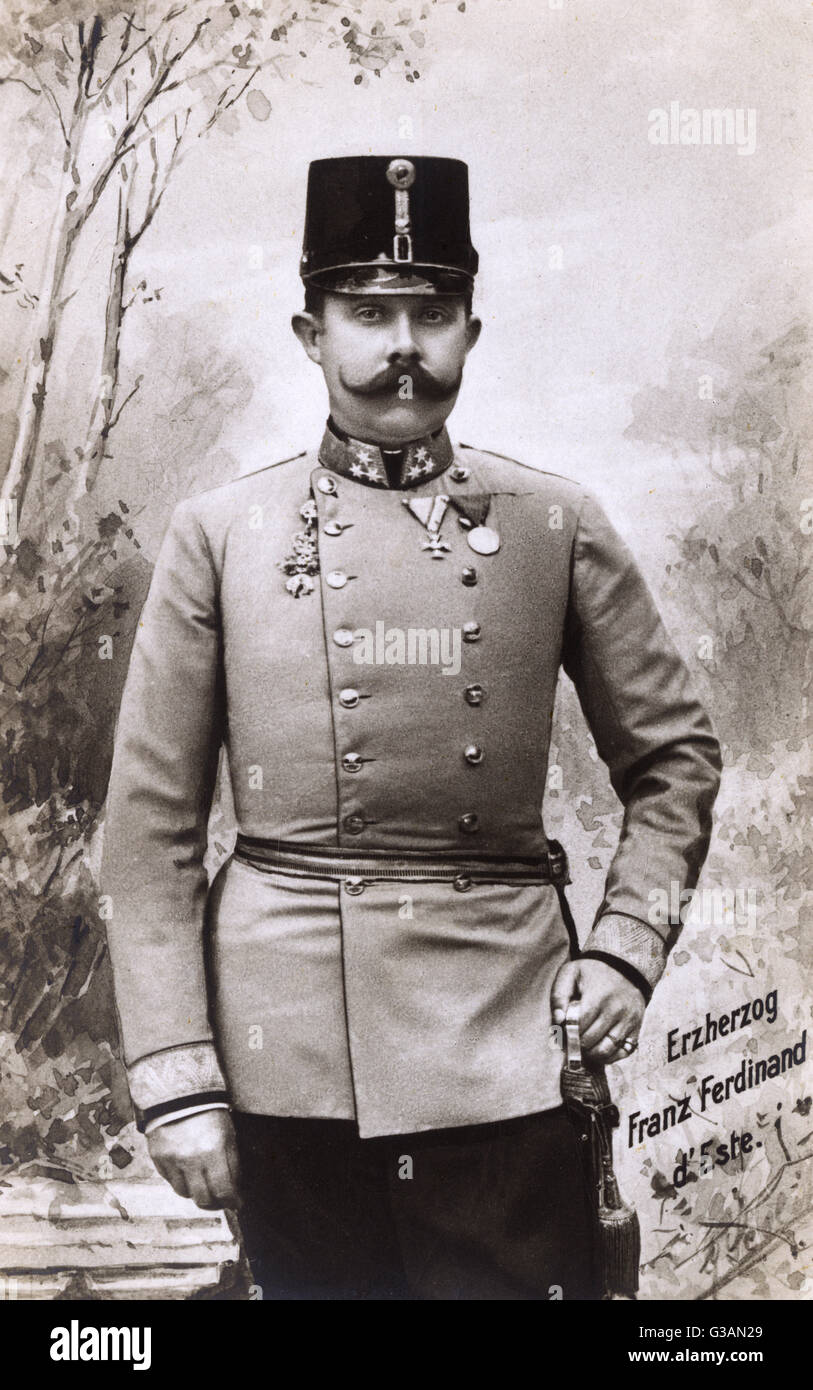 Erzherzog Erzherzog Franz Ferdinand von Österreich (1875-1914) - ermordet durch Gavrilo Princip in Sarajevo am 28. Juni 1914, das Ereignis, das schließlich geführt zu den ersten Weltkrieg.     Datum: ca. 1910er Jahre Stockfoto