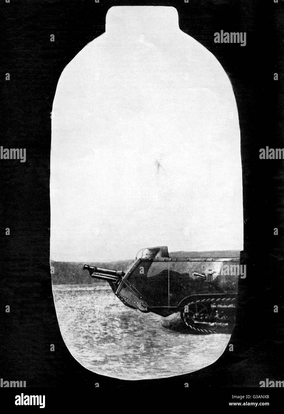 Ansicht aus einem Tank, WW1 Stockfoto