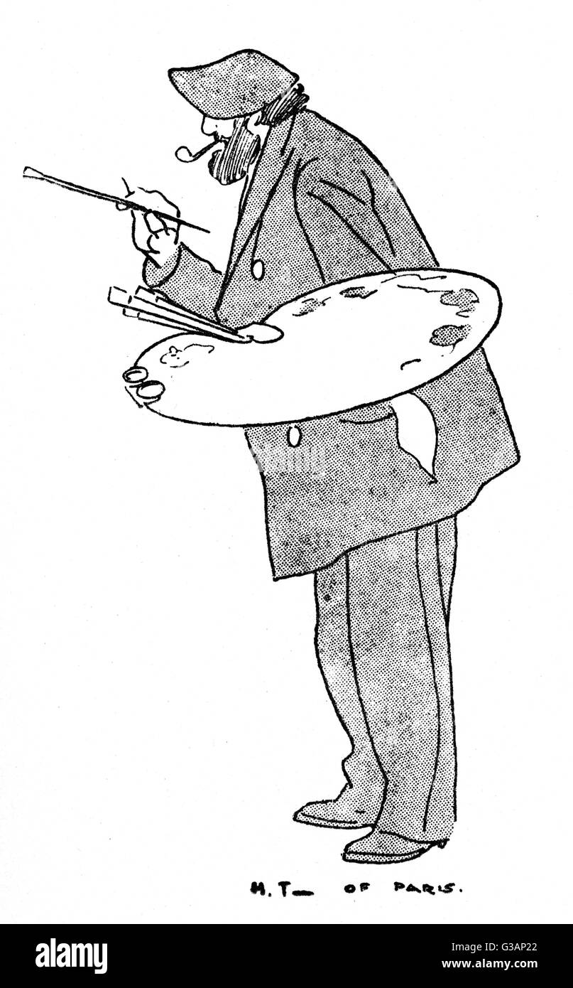 Karikatur von Phil May vom schottischen Künstler Harry Thompson Stockfoto