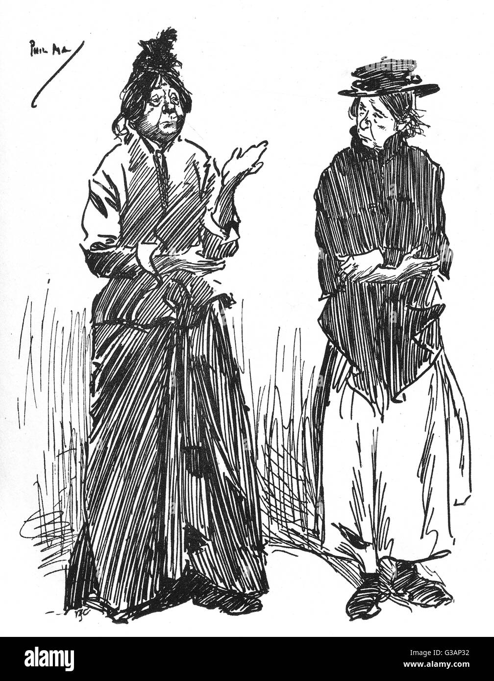 Zwei zerklüftete Straßenfrauen verabscheuen Respekt Stockfoto