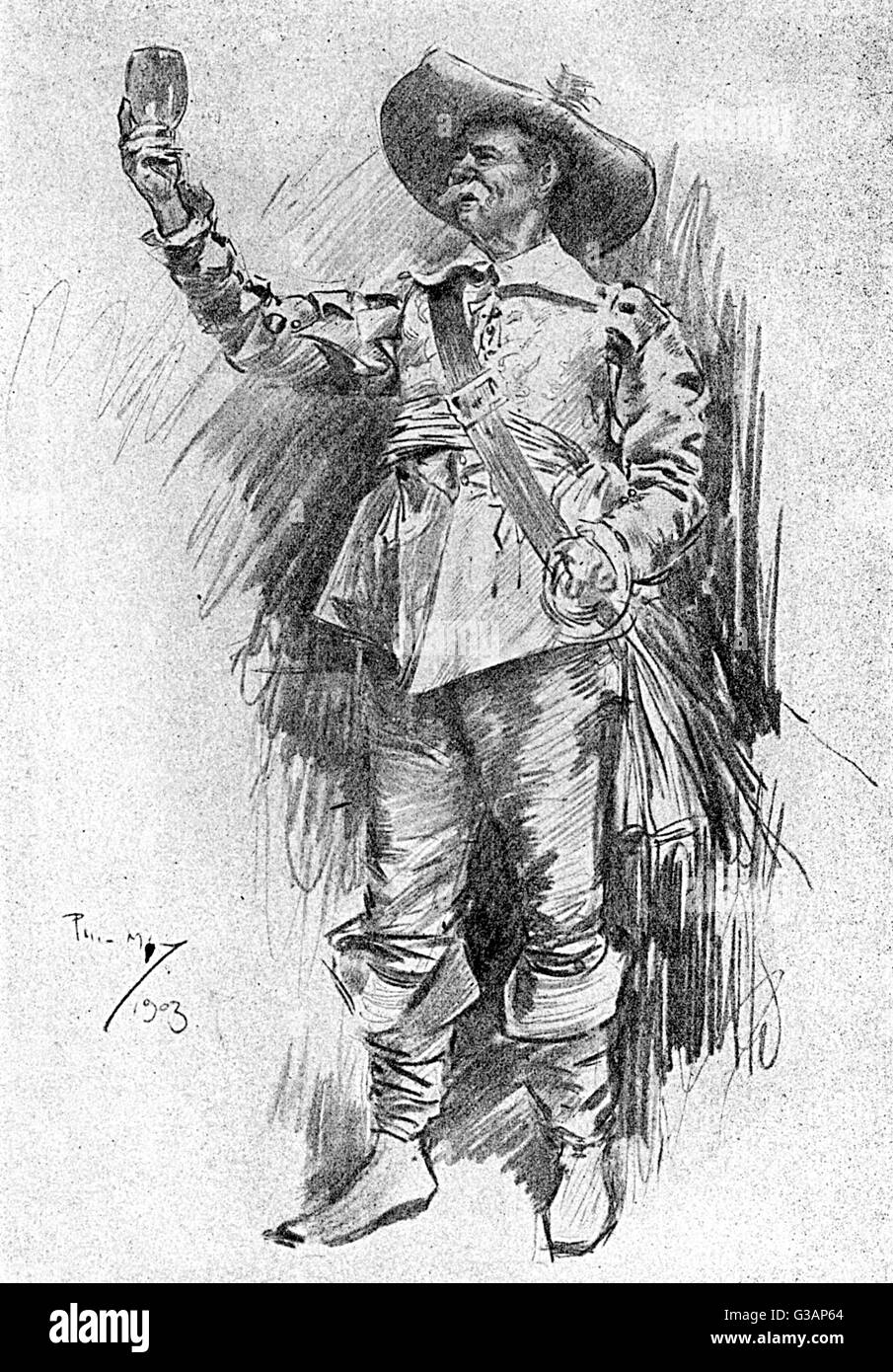 Schauspieler des frühen 20.. Jahrhunderts in der Rolle eines Kavaliers Stockfoto