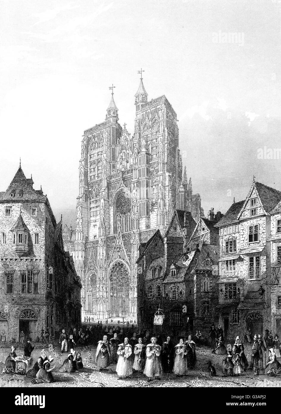 Abbeville, Frankreich - Kathedrale Stockfoto