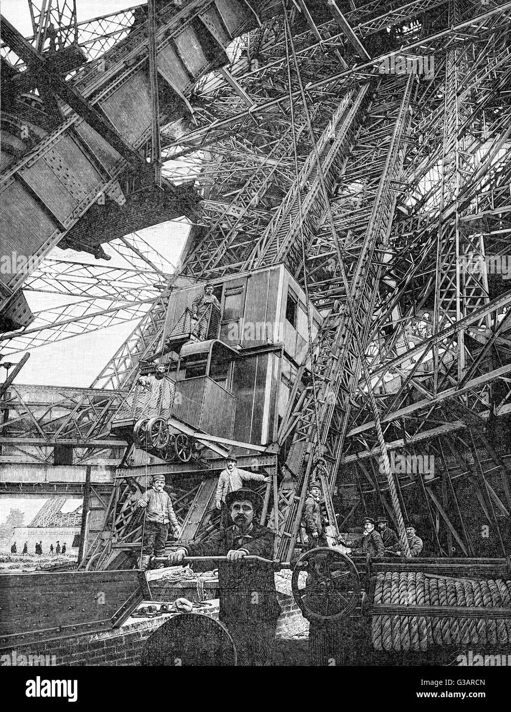 Paris, Frankreich - Eiffelturm, Baugewerbe. Stockfoto