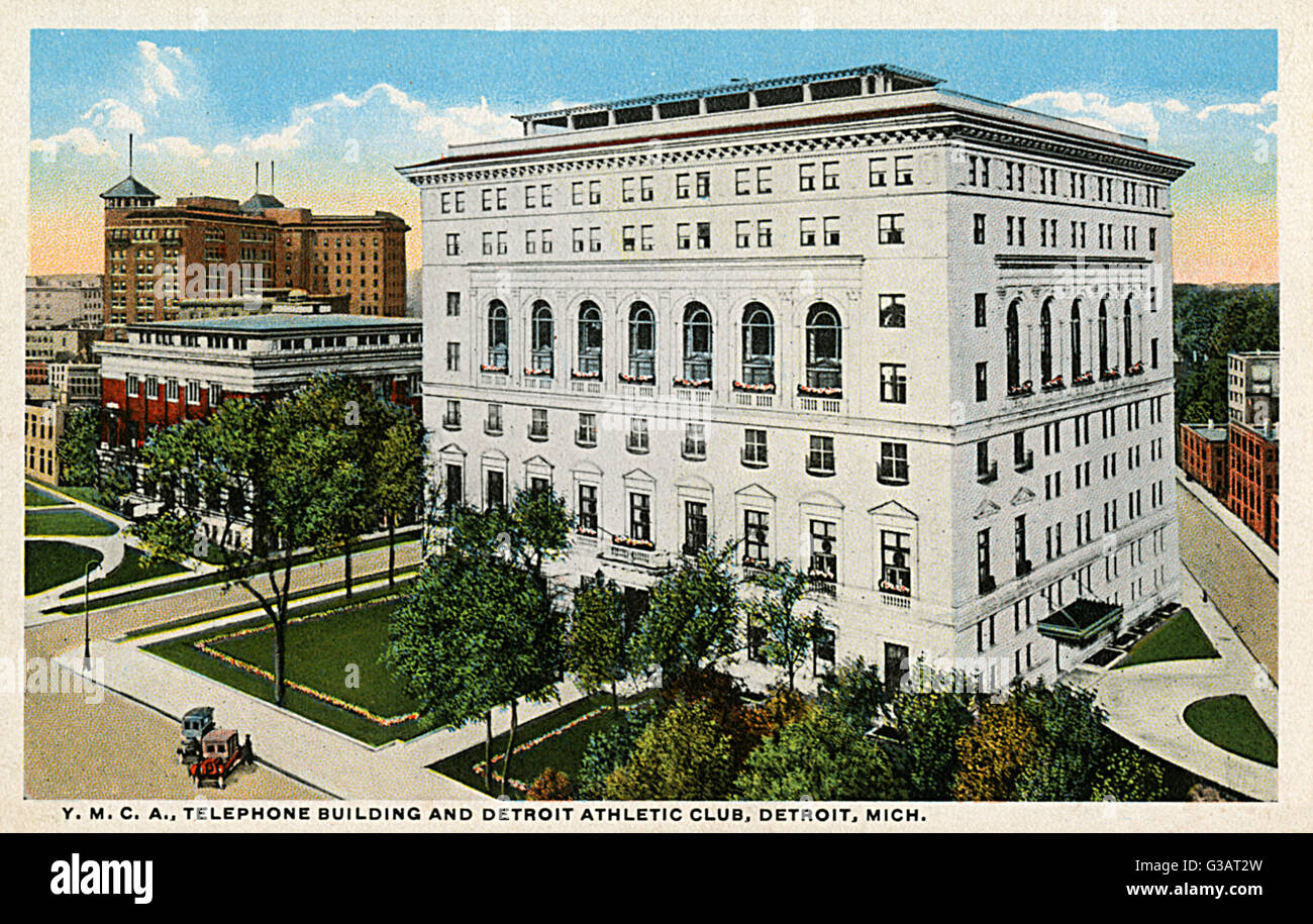 YMCA, Telephone Building, Club, Detroit, Michigan, USA Stockfoto
