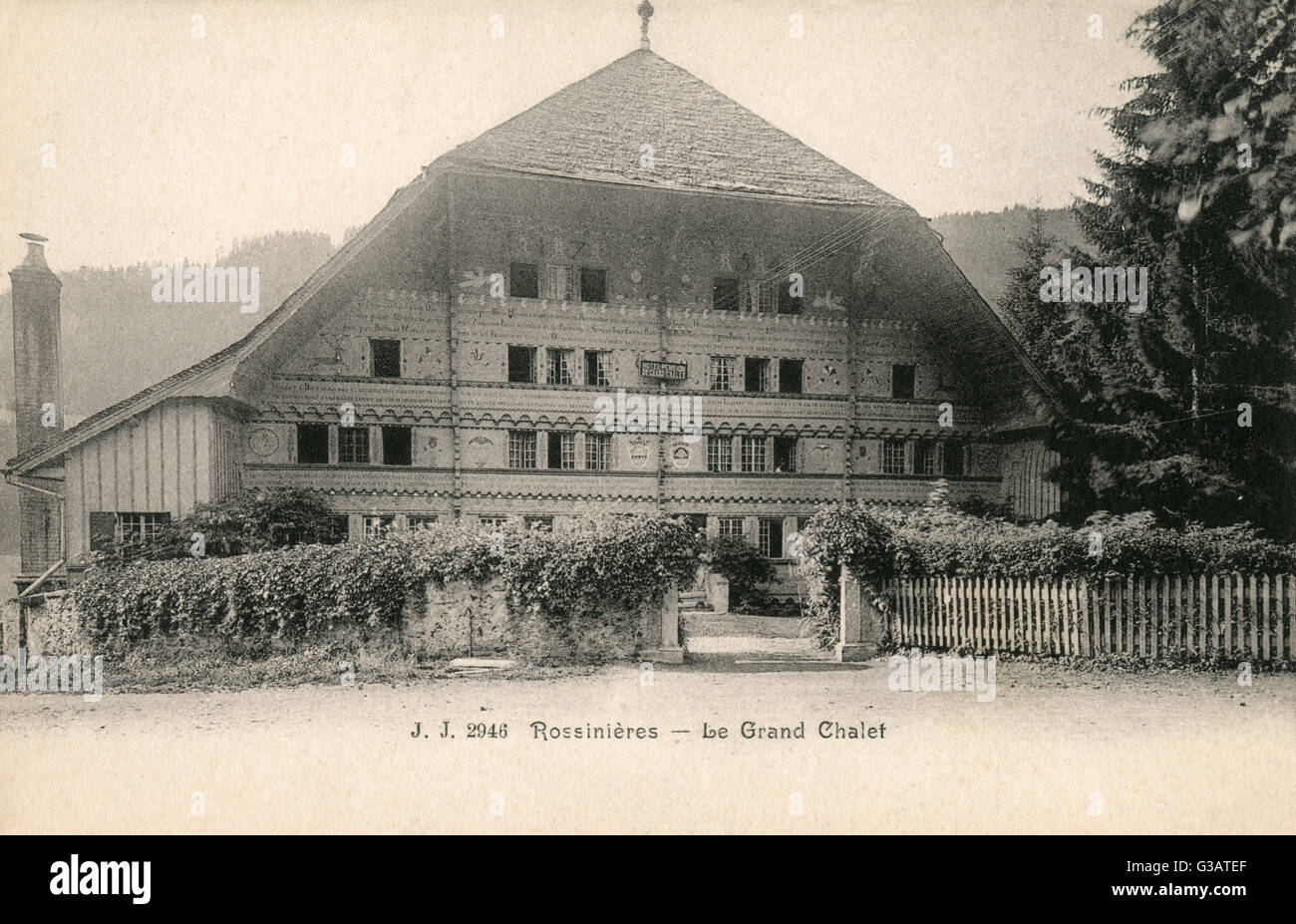 Grand Chalet, Rossiniere, Vaud, Schweiz Stockfoto