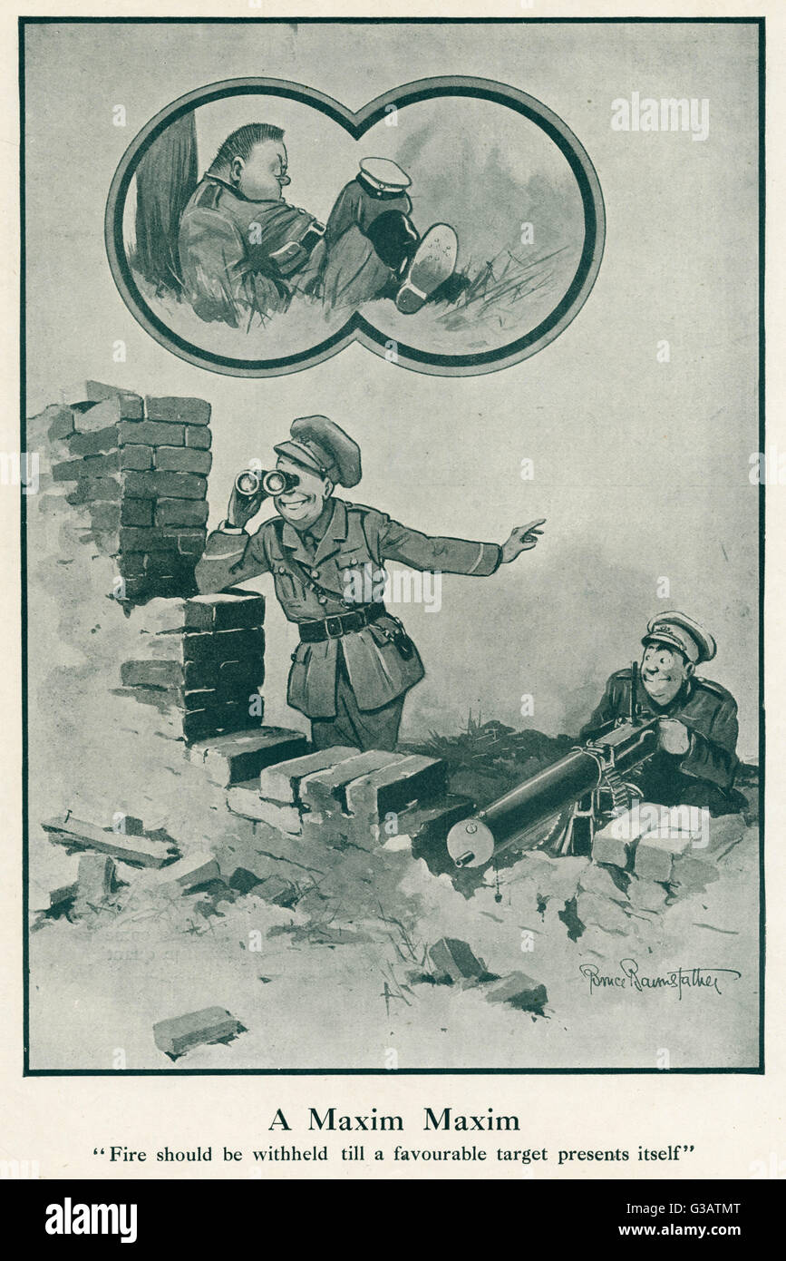 Ein Maxim Maxim' von Bruce Bairnsfather Stockfoto