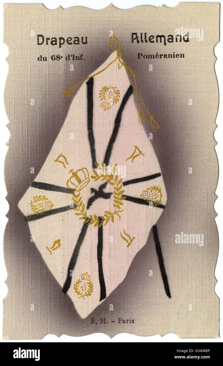 Deutsche Infanterieflagge - 68.. Division Pommern Stockfoto